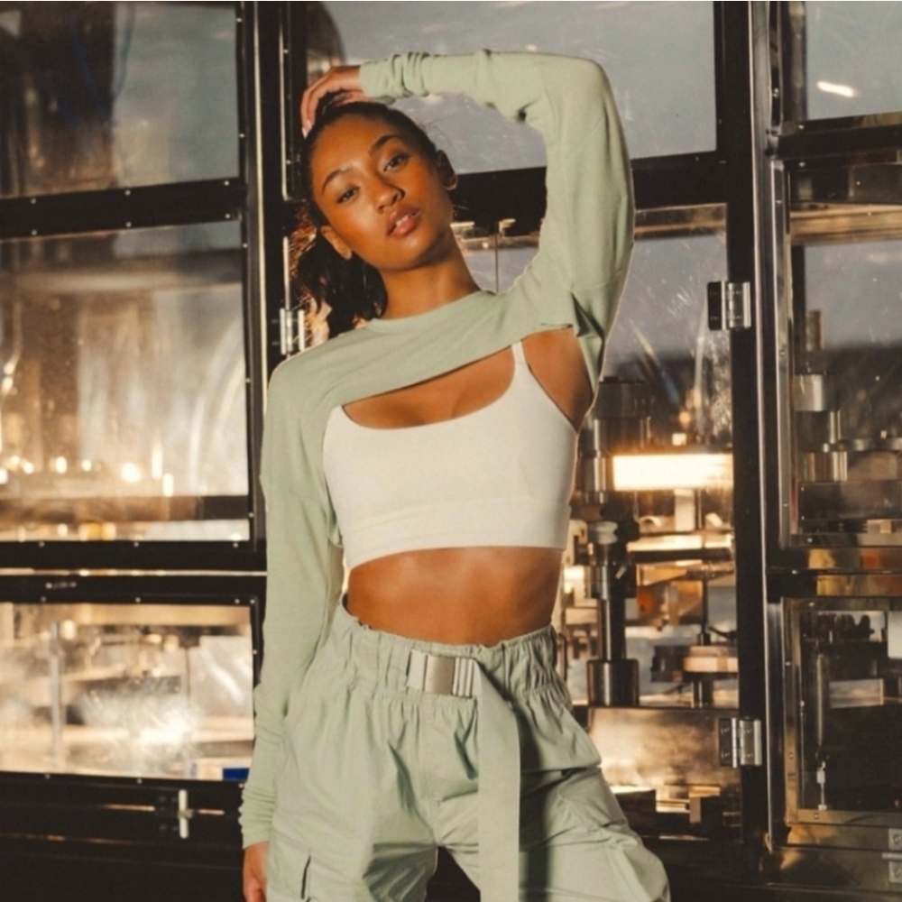 The moda top crop Halogen Light green